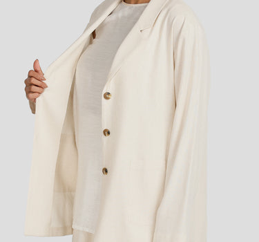 Beige Tailored Buttoned Jacket