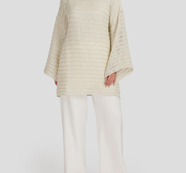 Airy Mesh Statement Blouse