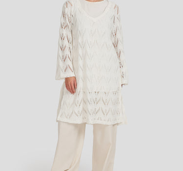 Openwork V-Neck Blouse