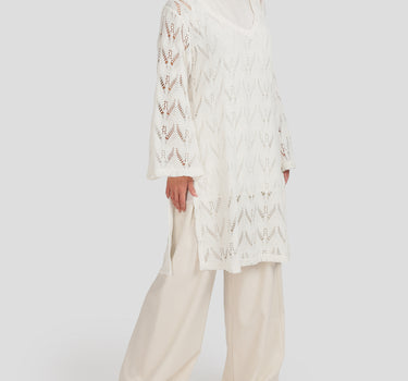 Openwork V-Neck Blouse