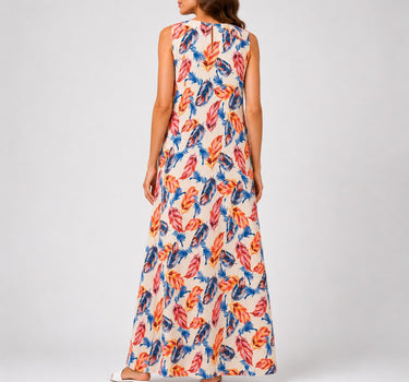 Colorful Feather Maxi Dress