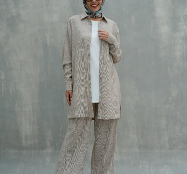 Linen Blend Drawstring Pants