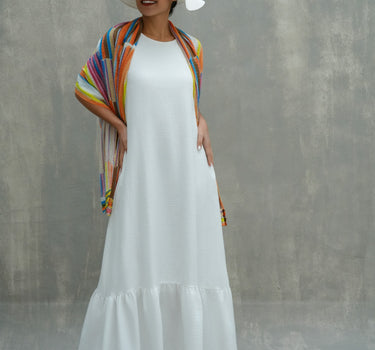 Décolleté Maxi Ruffled Dress