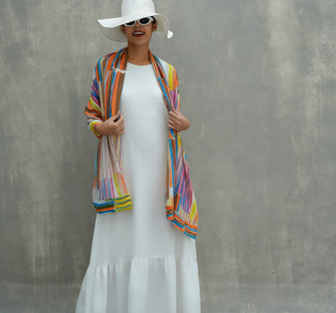 Décolleté Maxi Ruffled Dress