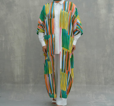 Colored Geometric Cardigan
