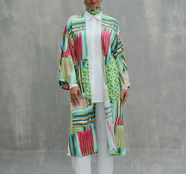 Patterns on Patterns Satin Cardigan