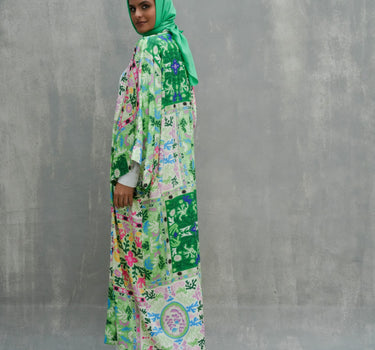 Patterned Satin Cardigan