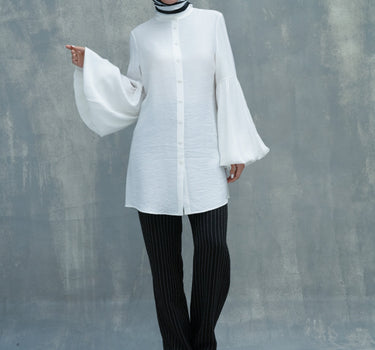 Blouse with Flared Sleeves