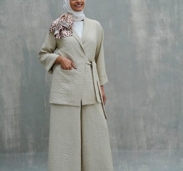Shawl Collar Crossover Blouse