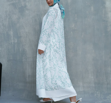 Embroidered Mesh Cardigan