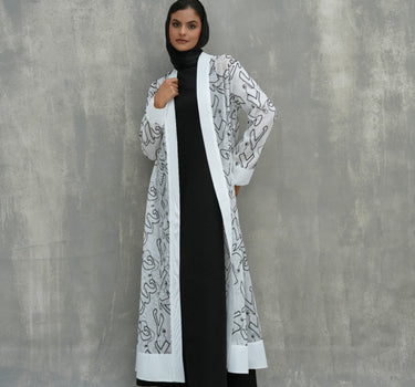 Embroidered Mesh Cardigan