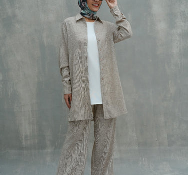 Linen Blend Drawstring Pants