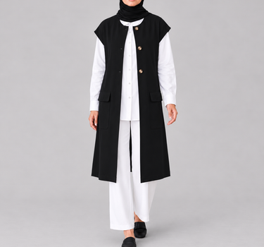 Buttoned Long Vest