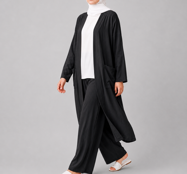 Open Front Long Cardigan