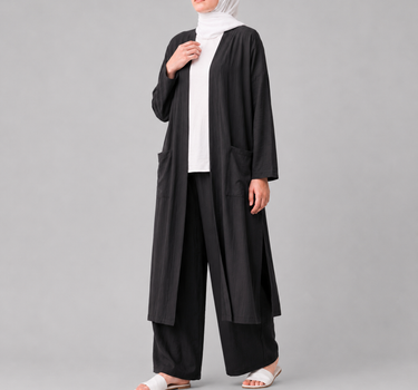 Open Front Long Cardigan