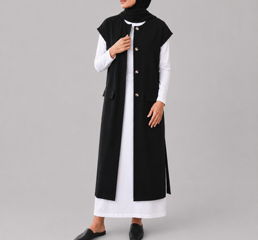 Buttoned Long Vest