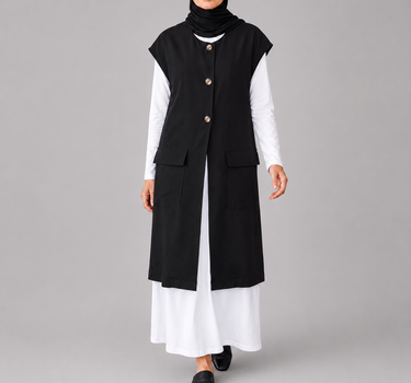 Buttoned Long Vest